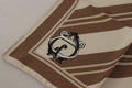 Brown Stripes Dg Logo Square Mens Handkerchief Scarf Silk