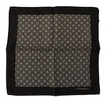 Men's Black Patterned Dg Logo Square Handkerchief Scarf Silk