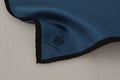 Men's Black Blue Dg Crown Printed Square Handkerchief Scarf Silk