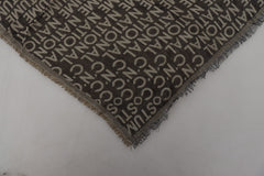 Women's Logo-Embroidered Viscose Silk Scarf Gray