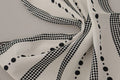 Women's White Dotted Stripes Square Handkerchief Viscose Scarf