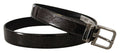 Men's Black Leather Vernice Metal Buckle Belt