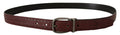 Men's Brown Perforated Leather Metal Buckle Belt