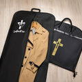 Bolsa para ropa colgante con asa y nombre personalizada con diseño de cruz de fe Oxford impermeable regalo de Navidad para pastor clérigo cristiano