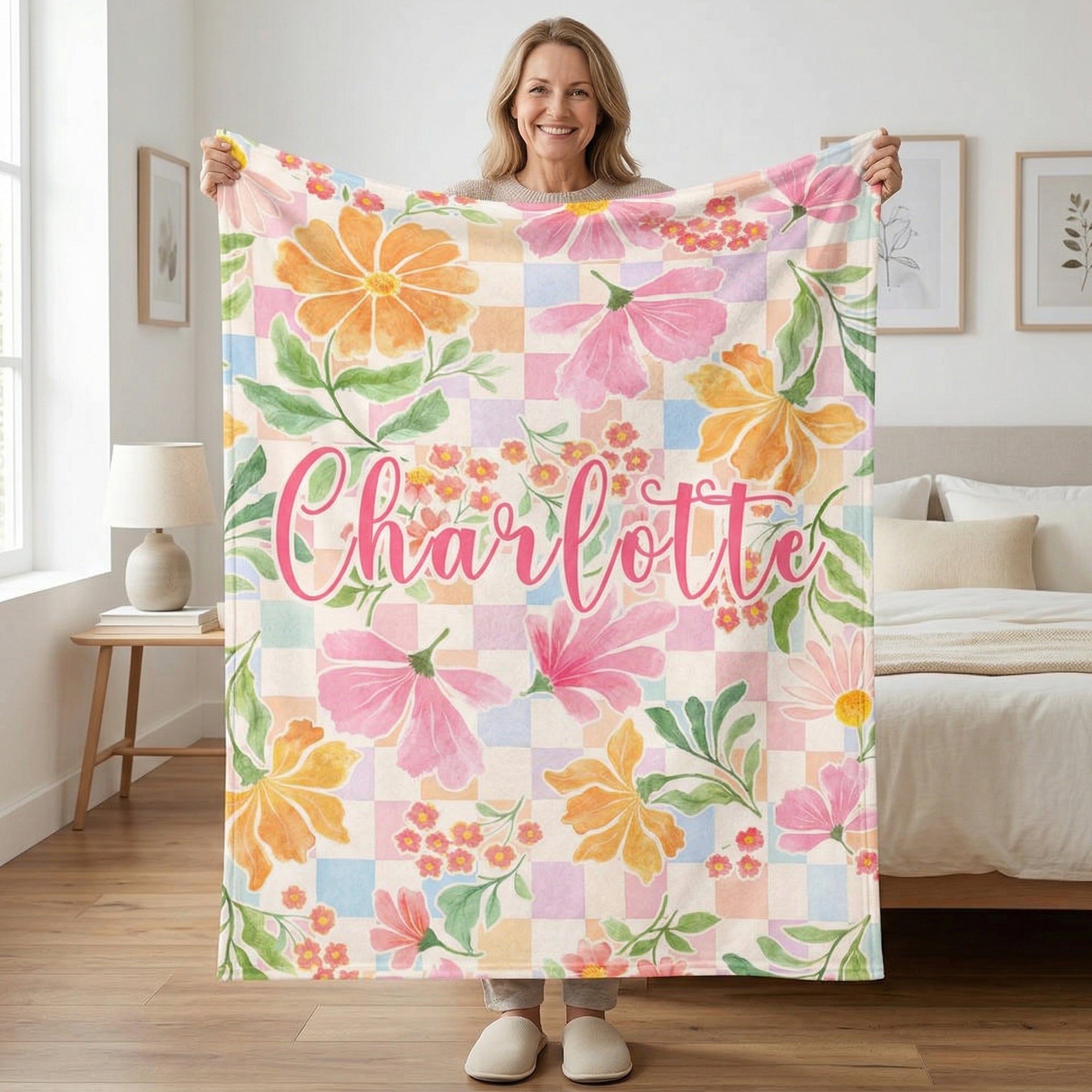 Manta personalizada con nombre para el Día de la Madre Regalo de cumpleaños para mujer