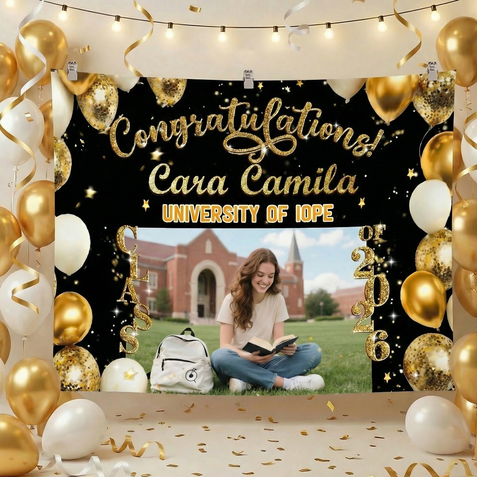 Globo de felicitación personalizado con nombre y año Decoración de fondo de fiesta Regalo de graduación para graduados