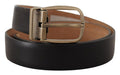 Men's Black Brown Backend Leather Vintage Metal Buckle Belt