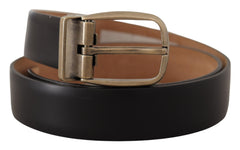 Men's Black Brown Backend Leather Vintage Metal Buckle Belt
