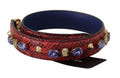 Women's Red Exotic Leather Crystals Bag Shoulder Strap Python