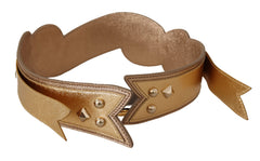 Women's Gold Leather Love Patch Bag Shoulder Strap