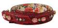 Women's Red Exotic Leather Crystals Reversible Shoulder Strap Python Bag