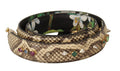 Women's Beige Exotic Leather Crystals Reversible Shoulder Strap Python Bag