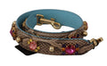 Women's Brown Exotic Leather Crystals Shoulder Strap Python Bag