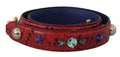 Women's Red Exotic Leather Crystals Shoulder Strap Python Bag
