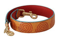 Women's Orange Leather Swirl Print Bag Shoulder Strap
