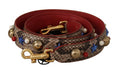 Women's Brown Python Leather Studded Shoulder Strap Bag