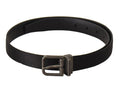 Women's Black Calfskin Leather Vintage Metal Buckle Belt