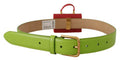 Women's Green Leather Devotion Heart Micro Bag Headphones Belt