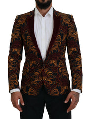 Men's Multicolor Floral Single Breasted Martini Blazer Wool Clothing