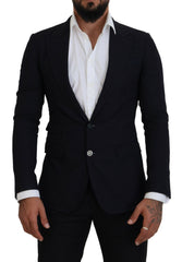 Men's Blue Wool Formal Taormina Blazer Black Clothing