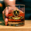 Insignia de Golf Personalizada Vaso de Whisky de 10 oz con Nombre e Inicial Día del Padre Regalo de Cumpleaños para Golfistas Amantes del Golf Hombres