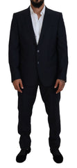 Men's Blue Single Breasted 2 Piece Martini Suit Virgin Wool