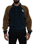 Men's Color-Block Cotton Polo Shirt Navy Polyester