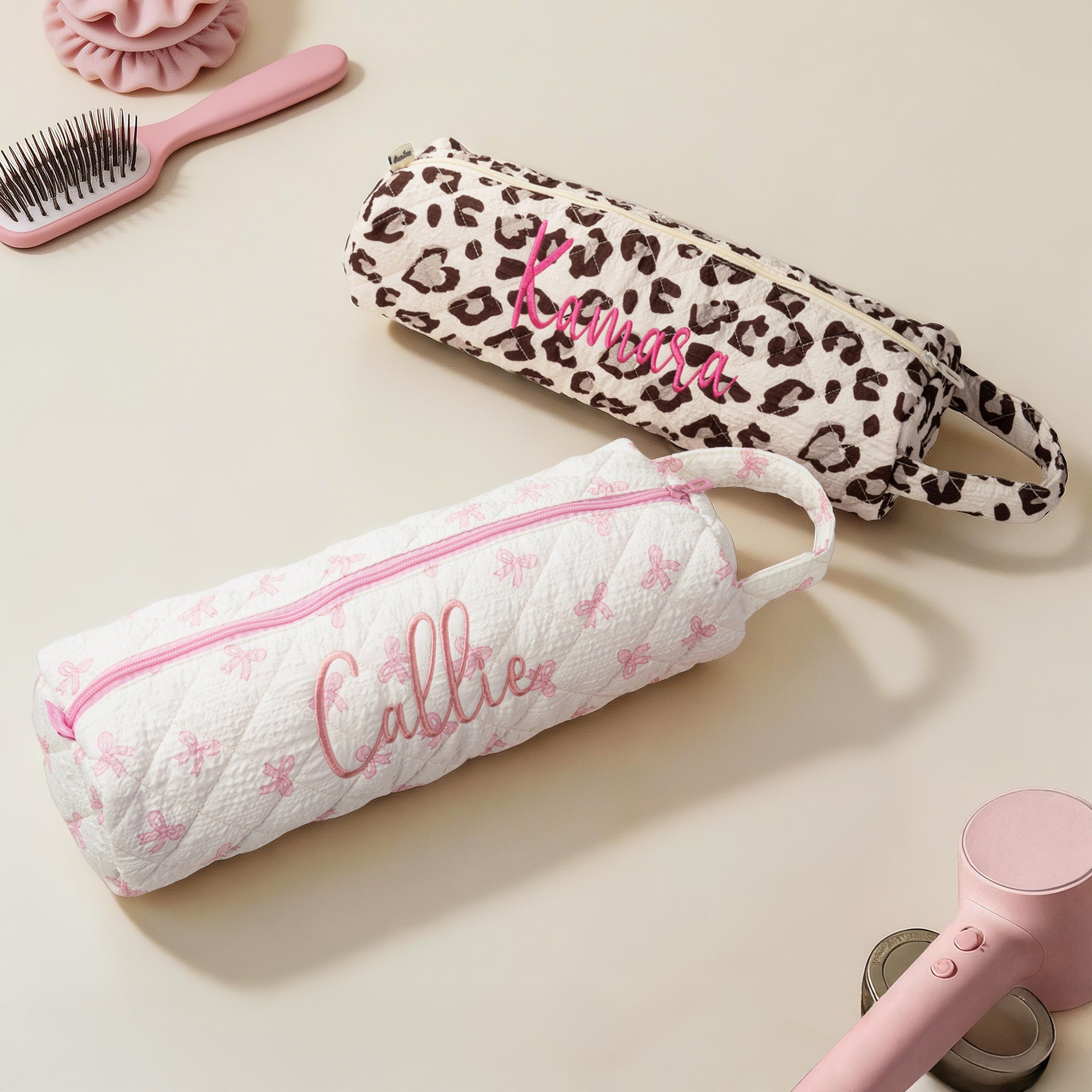 Bolsa personalizada de gran capacidad para guardar herramientas de peluquería con nombre bordado y asa Esenciales de viaje Regalo de cumpleaños para peluqueras
