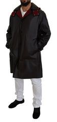 Men's Black Trench Hooded Parka Cotton Jacket Clothing