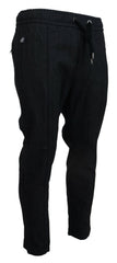 Men's Grey Cotton Tapered Pants
