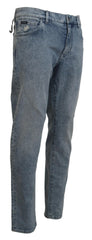 Men's Blue Wash Slim Fit Cotton Denim Jeans Clothing