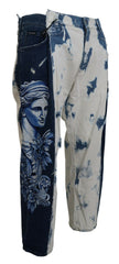 Men's Blue Ceasar Denim Cotton Loose Fit Jeans Clothing