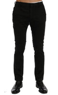 Men's Black Slim Fit Cotton Stretch Pants