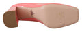 Women's Patent Leather Block Heel Pink