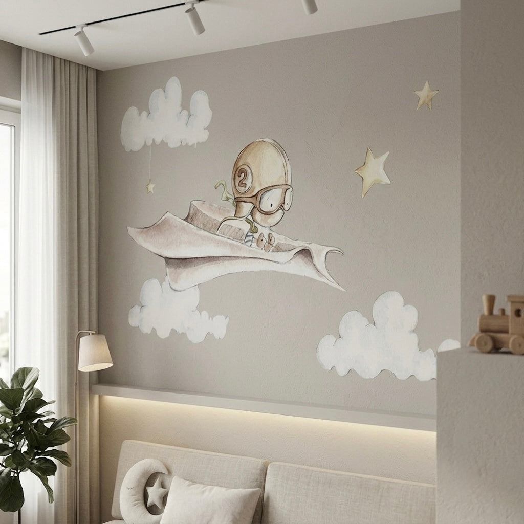 Vinilo Decorativo Infantil AVION DE PAPEL