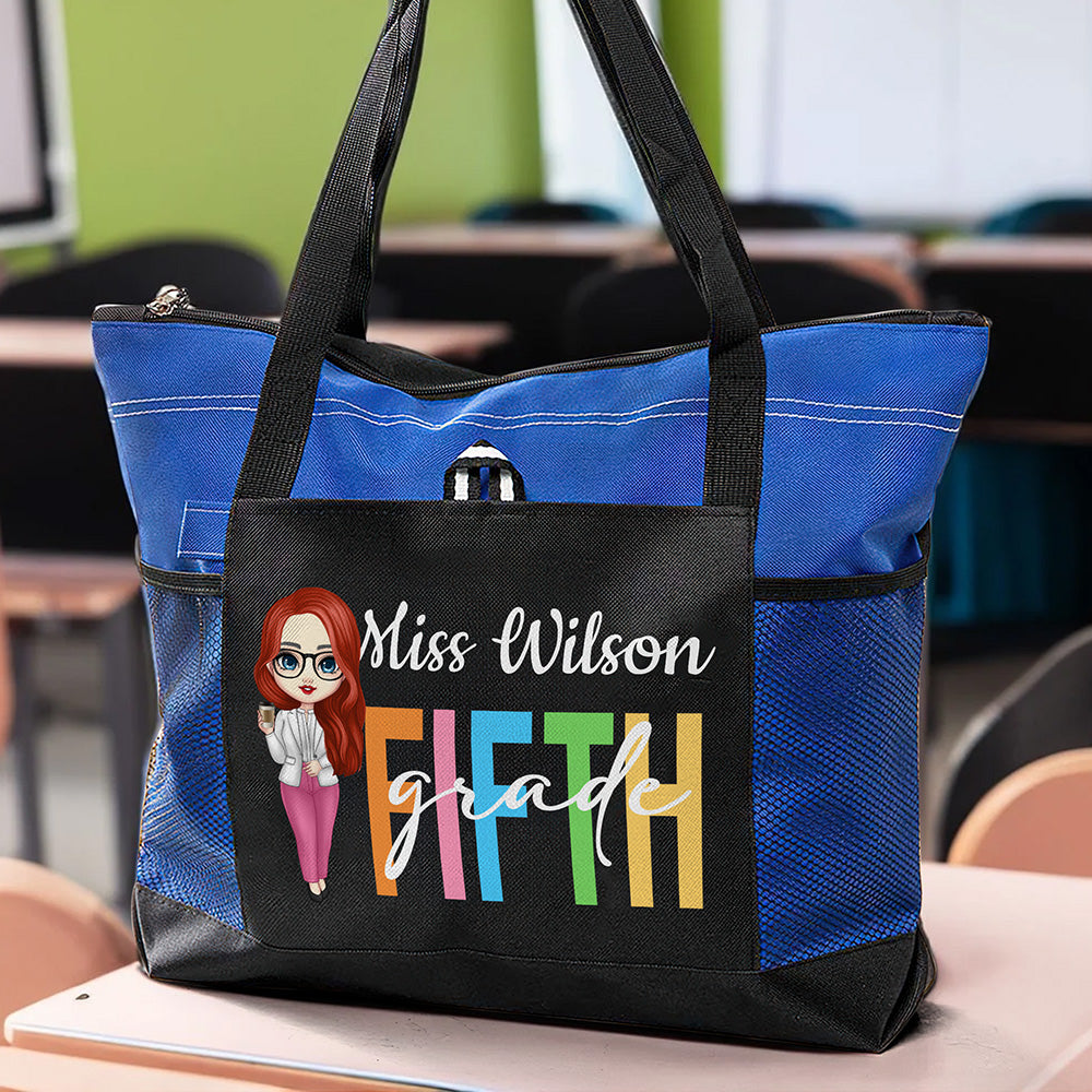Personalizada Diferentes Grados Cartoon Character Impermeable Bolsa de Malla con Nombre Cumpleaños Día del Maestro Apreciación Regalo para Profesores