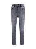 Pt Torino Five-Pocket Cotton Jeans — Gray