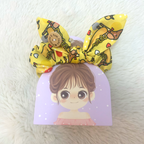Handmade Scrunchie with Bow - Hot Dog Dachshunds