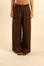 PANTALON LARGO | MARRON