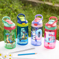 Botella de agua para niños de 16 oz con nombre y pajita de silicona Personalizada Fantasía Unicornio Dinosaurio Iniciales Cumpleaños Vuelta al cole Regalo para niños Niñas