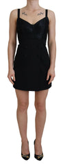 Women's Black Fit Wool Stretch Sheath Mini Dress Virgin
