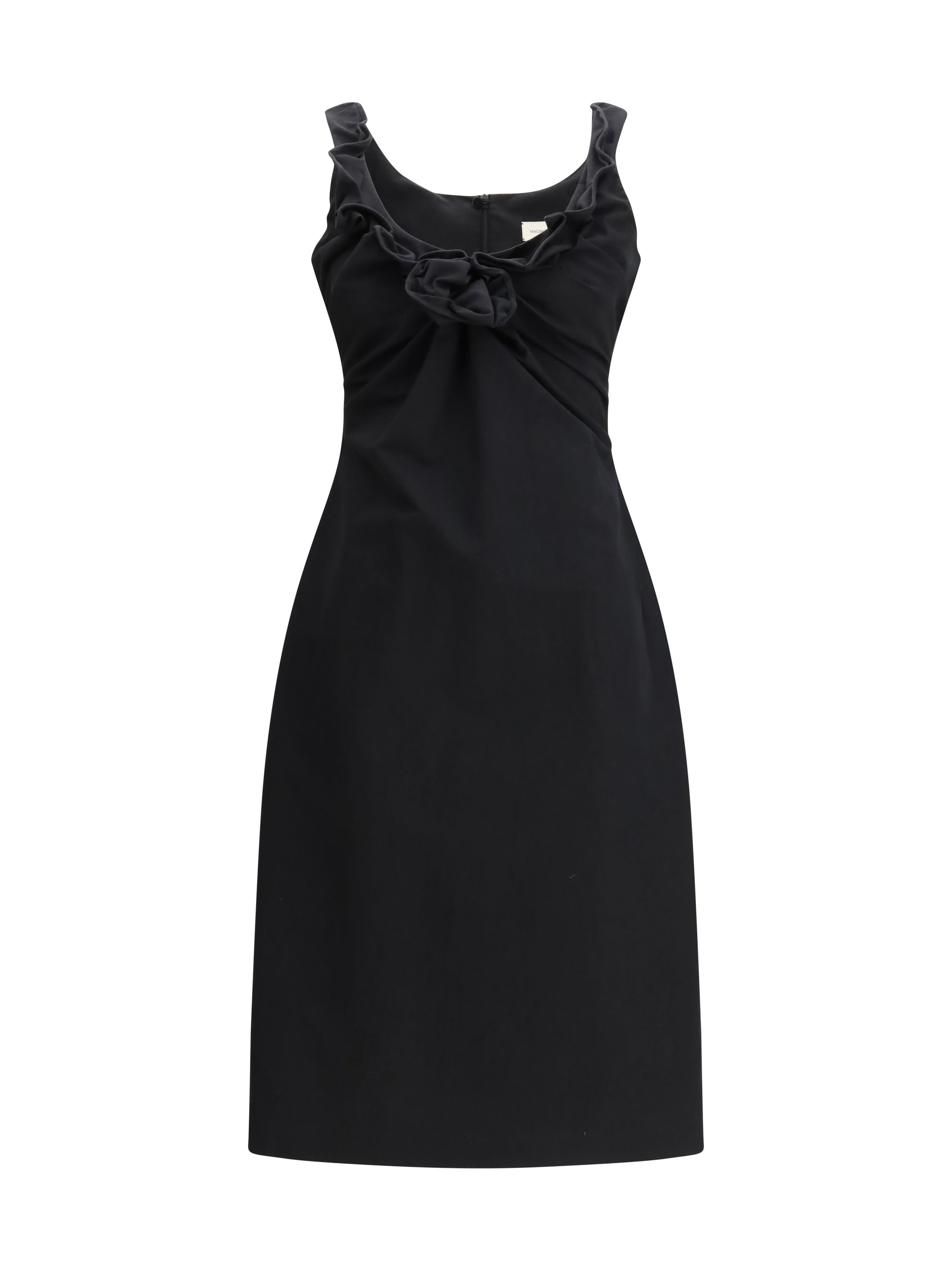 Magda Butrym Draped Neckline Dress — Black