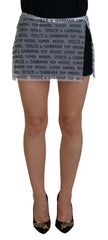 Women's White Logo See Through A-Line Mini Skirt Polyester