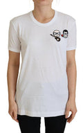 Women's White #dgfamily Crewneck Cotton T-Shirt