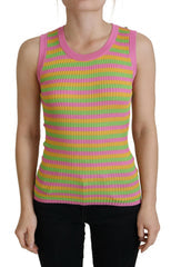 Women's Multicolor Silk Vest Pullover Tank Top