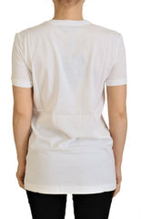 Women's White Cotton Dg Loves Sud T-Shirt