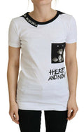 Women's White Cotton T-Shirt Crewneck