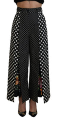 Women's Multicolor Polka Dots High Waist Pants Cotton