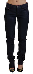 Black Low Waist Slim Fit Women Casual Denim Jeans Cotton Elastane Clothing