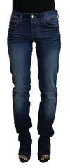 Blue Cotton Women Casual Denim Jeans Elastane Clothing